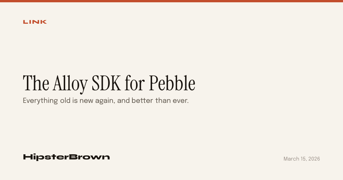 The Alloy SDK for Pebble
